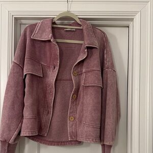 Zenana Outfitters Mauve Sweatshirt Jacket